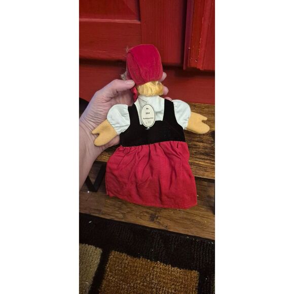 Vintage 60's Tag Kersa Hand Puppet Red Riding Hood (?) Blonde Blue Eye Mint Cond - Picture 3 of 5